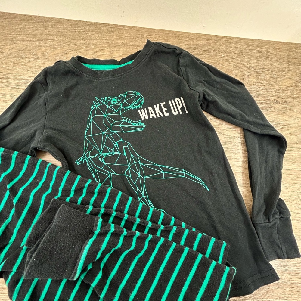 George Black and Green Dinosaur Pajama Set
